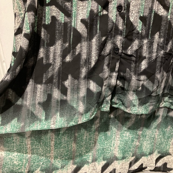 Topshop ombré print longline button down shirt ladies size 10 - Picture 3 of 6